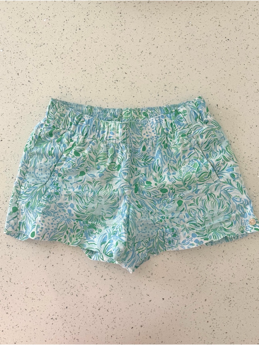 Lilly Pulitzer EUC XS Lilo Linen Shorts In Dandy Lions